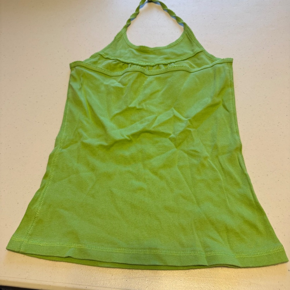 Y2K Aesthetic Girls Size 10 Gap Kids Green Halter Top Rhinestone Heart vintage - Picture 4 of 6